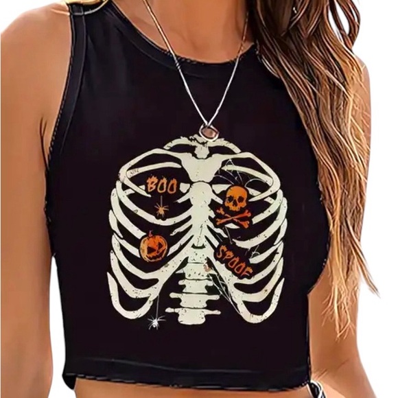 Halloween Cropped Tank Top• Small•SHEIN• Cotton• - Picture 2 of 7